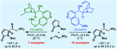 Graphical abstract: Organocatalytic asymmetric direct vinylogous Michael addition of α,β-unsaturated γ-butyrolactam to nitroolefins